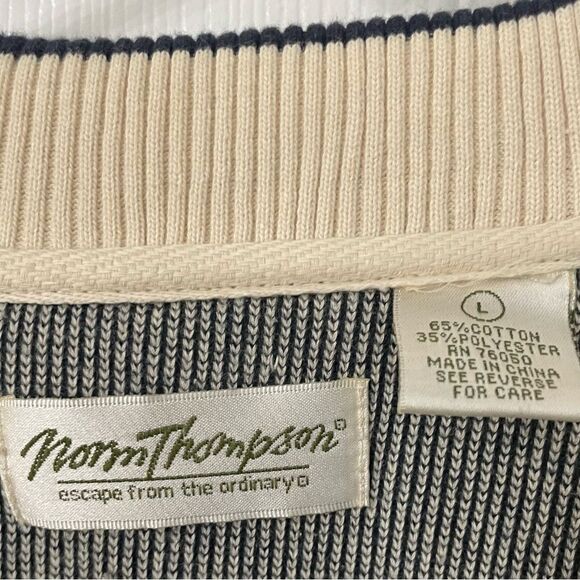 Norm Thompson Quarter Zip Crewneck Sweater L – Retro Knit, Y2K Style - Picture 2 of 10